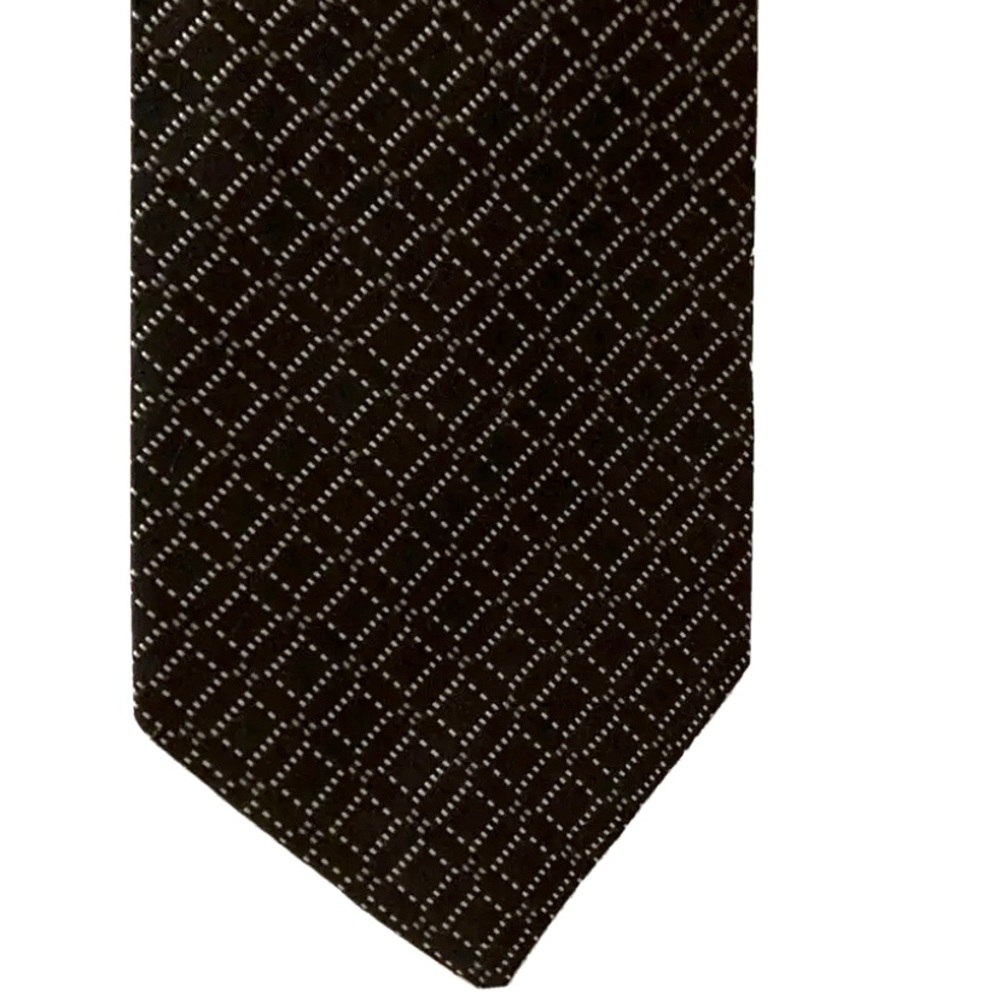 Black Silk Tie Bardelli Roma Diamond Design HandMade in Italy Wedding Party Suit